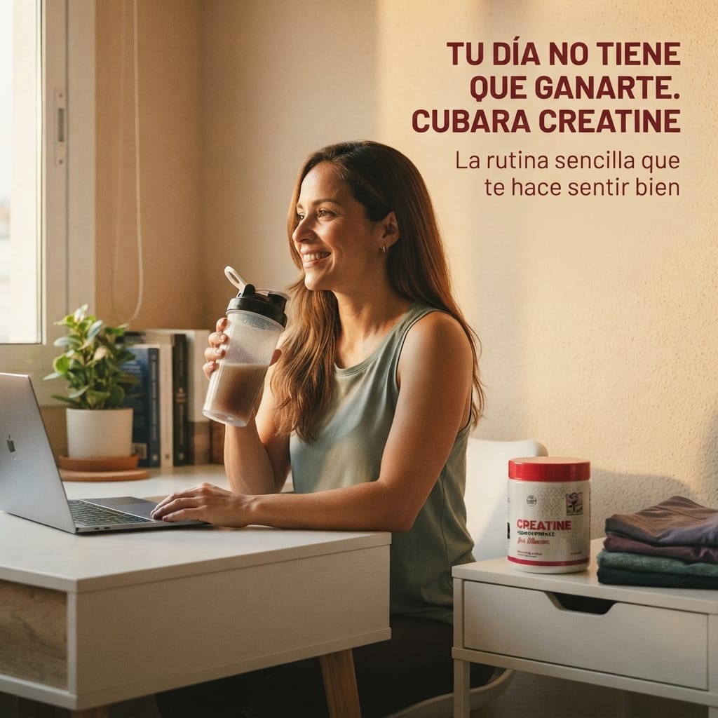 Mujer preparando creatina